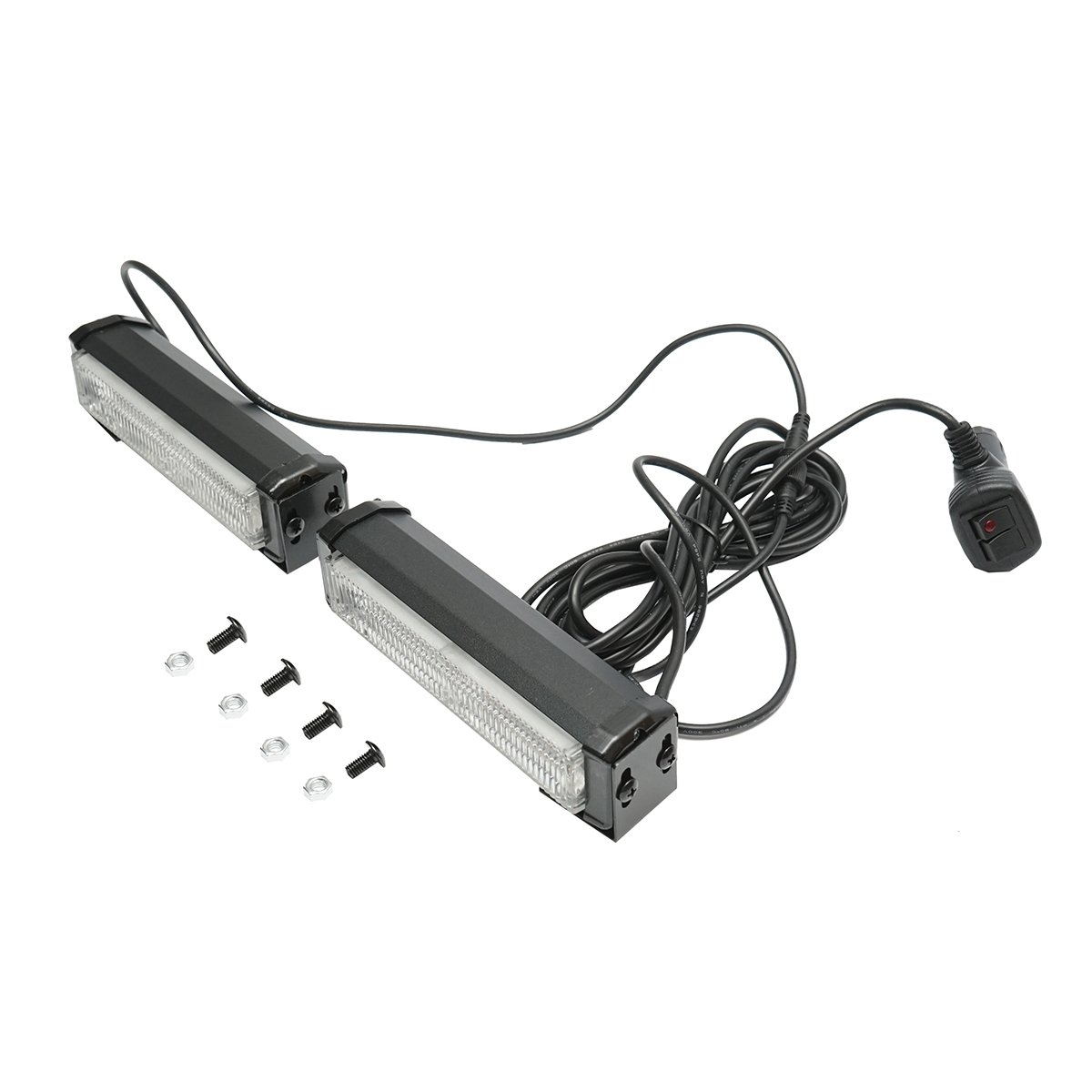 Set 2 lampi LED stroboscopice 12V, 18W, 5 culori, carcasa aluminiu 165x42x42mm